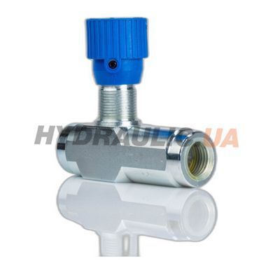 Дроссель масляный для гидравлики с обратным клапаном VRFU 90&deg; | 1/2" BSP, 50 л/мин, 0,5-350 Бар