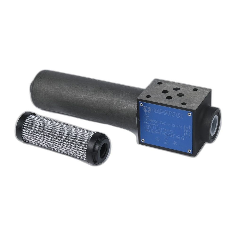 Фильтр напорный FHM0061SAG2A10HP01 подкл. плита, фильтрация канал В, 12 л/мин, 10 мкм, 320 БАР, Фиброволокно | MPFiltri Италия