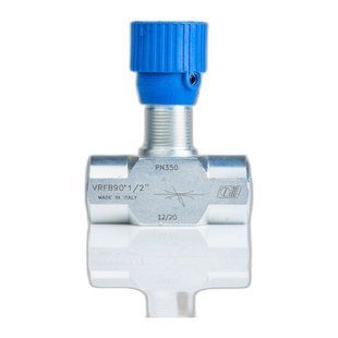 Дроссель масляный для гидравлики без обратного клапана VRFB 90&deg; | 1/2" BSP, 50 л/мин, 350 Бар