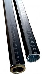 Високоточний інструмент Метрошток МШП-3,4А для вимірювання висоти нафтопродуктів у ємності, чорний з лазерним гравіюванням шкали, довжина 3,4 метри