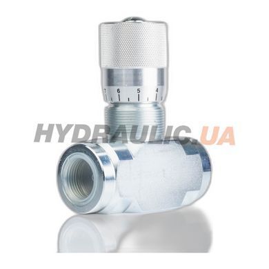 Дроссель масляный для гидравлики без обратного клапана VRFB 90&deg; | 3/4" BSP, 80 л/мин, 280 Бар