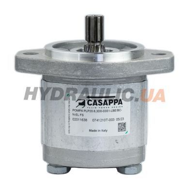 Шестеренный насос PLP20.11,2D0-03S1-LBE/BC-N-EL FS 02011642 CASAPPA / 11,23 см3; 250 БАР; 600-3500 об/мин; фланец SAE "A" 2 болта (S1); вал SAE "A" шлиц (03)