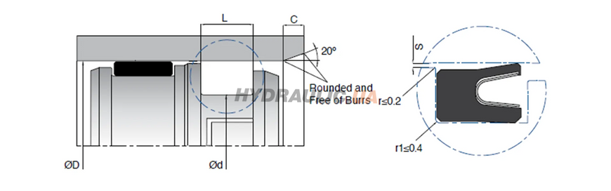 Уплотнение поршня гидроцилиндра K751 115х105,6х7,1 PTFE Kastas, 115, 105,6, PTFE, 105.60, 115.00