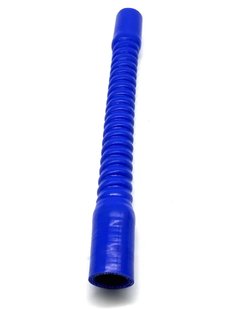 Патрубок силіконовий, гнучкий гофрований, синій DN 16 мм, стінка 4 мм, L=600 мм, -40°C/+180°C