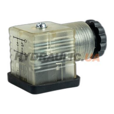 Разъём G1TU2DL1 24V DC с LED-индикатором для гидрораспределителя, Италия