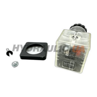 Разъём G1TU2RL2 110V AC с диодным мостом для гидрораспределителя, Италия
