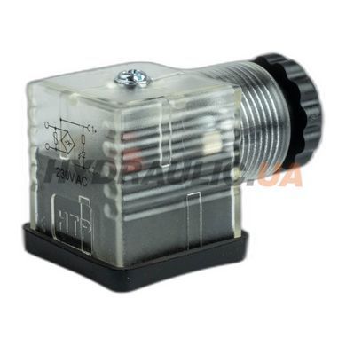 Разъём G1TU2RL3 220V AC с диодным мостом для гидрораспределителя, Италия