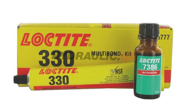 Loctite 330 Multibond Акриловый клей с активатором LOCTITE 7386, для ПВХ, пластика, металла, 50/18 мл