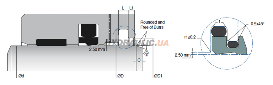 Брудознімач K716 110х132,2х10,5/6,3 NBR+PA Kastas