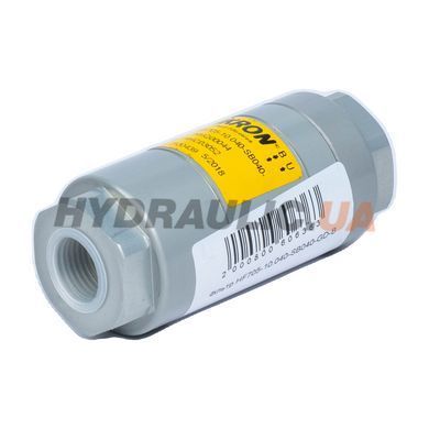 Фильтр напорный IN-LINE HF705-10.040-SB040-GD-B подкл. G 1/2", 40 л/мин, 40 мкм, 350 БАР, Бронза спеченная | Ikron Италия