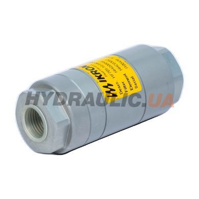Фильтр напорный IN-LINE HF705-10.040-SB040-GD-B подкл. G 1/2", 40 л/мин, 40 мкм, 350 БАР, Бронза спеченная | Ikron Италия