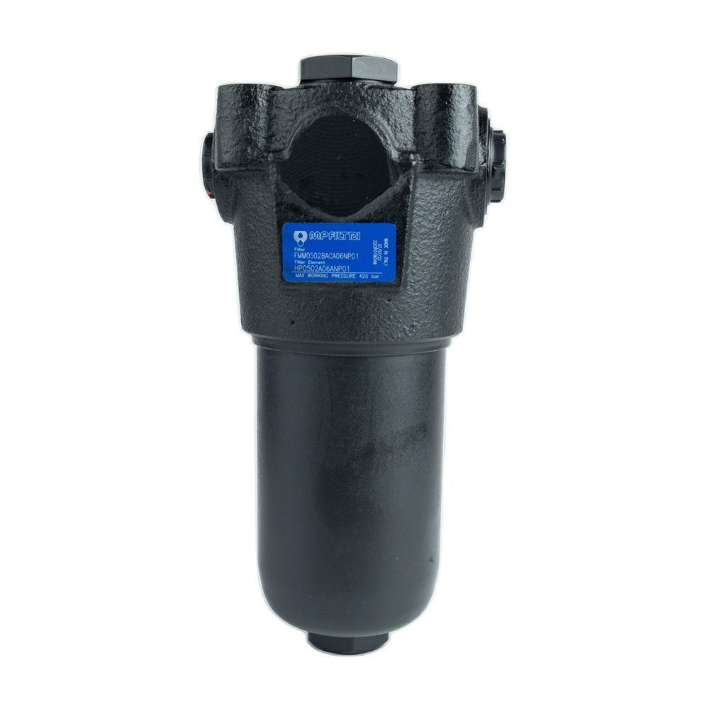 Фильтр напорный FMM0502BACA06NP01 подкл. G 1/2", 57 л/мин, 6 мкм, 420 БАР, Фиброволокно | MPFiltri Италия
