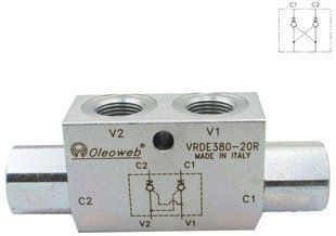 Гидрозамок двусторонний VRDE380 | 3/8" BSP, 35 л/мин, 350 Бар OLEOWEB
