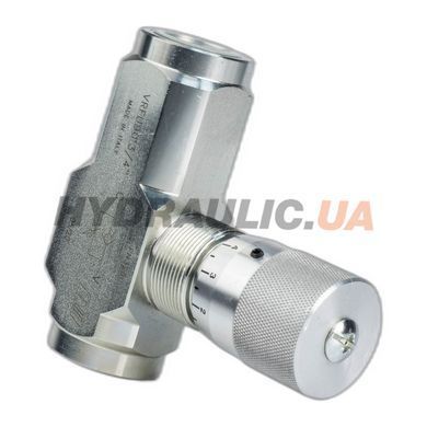 Дроссель масляный для гидравлики с обратным клапаном VRFU 90&deg; | 3/4" BSP, 80 л/мин, 0,5-280 Бар