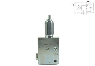 Клапан редукционно-переливной прямого действия VRPRL08 1/2&Prime; V0707, 30 л/мин, 10-60 бар с обратным клапаном | Oleodinamica Marchesini, Италия