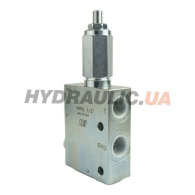 Клапан редукционно-переливной прямого действия VRPRL08 1/2&Prime; V0707, 30 л/мин, 10-60 бар с обратным клапаном | Oleodinamica Marchesini, Италия