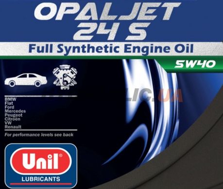 Синтетична моторна олива UNIL OPALJET 24 S 5W40 для автомобілів без сажевого фільтра, 1л
