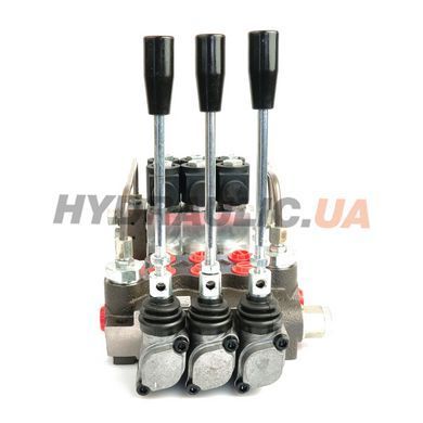 Гідророзподільник Badestnost P40 3-секційний, електродублювання 12 В &mdash; 3P40EHOR12V, 40 л/хв