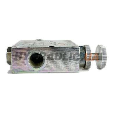 Регулятор витрати 3-ходовий пріоритетний RFP3 C/VU 1/2&Prime; V1120 зі зворотним клапаном, 80/60 л/хв, 350 бар | Oleodinamica Marchesini, Італія
