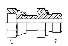 Адаптер прямий зовнішня / внутрішня різьби ORFS - M, з різьбою А - 9/16"-18 UNF, та різьбою Б - М 12 х 1,5