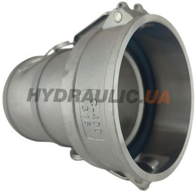 Муфта камлок тип C400 (4") для шланга, Нержавіюча сталь, ДУ 100, під рукав з внутрішнім діаметром 102 мм