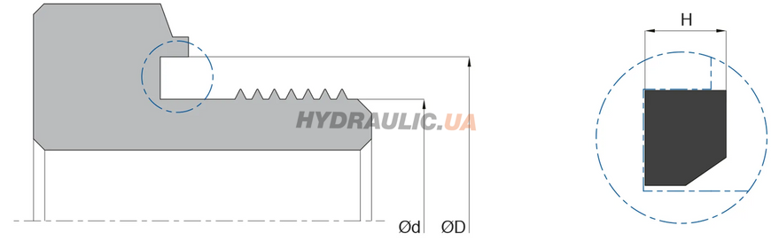 Уплотнение штока гидроцилиндра K87 17,8х22,9х1,5 PTFE Kastas, 22,9, 17,8, PTFE, 17.80, 22.90