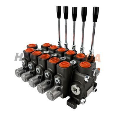 Гідророзподільник Badestnost PC100 5-секційний, ручне керування &mdash; 5PC100N2/A1A1A1A1A1/T2-G2KZ1, 80 л/хв
