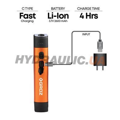 Ліхтар світлодіодний 4W/2W/0.5W, акумулятор 2600 mAh, 400 люмен | GROZ 55099 (LED/185)