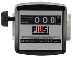 Механічний лічильник для дизельного палива Piusi K33 із пропускною здатністю до 120 л/хв. та різьбою підключення BSPP 1".