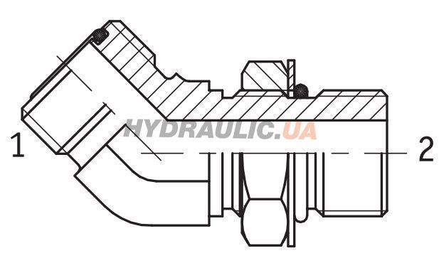 Адаптер угловой&nbsp;90&deg; наружные резьбы ORFS - UNF