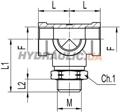 Фітінг з'єднувач TY-подібний шарнірний пневматичний