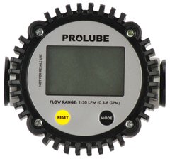 Електронний, точний лічильник Prolube OM-2000 для дизельного пального та оливи з пропускною здатністю до 30 л/хв та різьбою підключення BSPP 1/2"