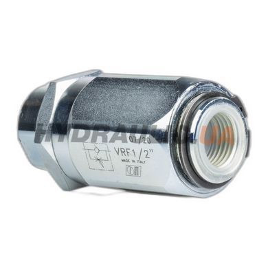 Дроссель масляный для гидравлики-бочка с обратным клапаном VRF | 1/2" BSP, 70 л/мин, 0,5-300 Бар