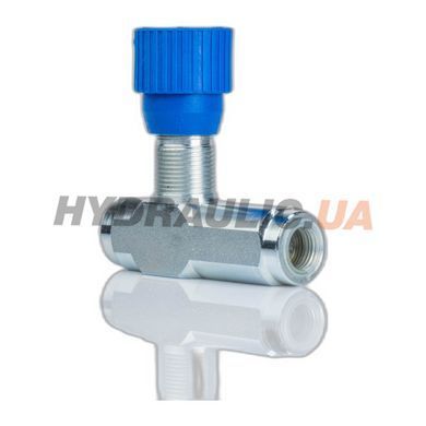 Дроссель масляный для гидравлики с обратным клапаном VRFU 90&deg; | 3/8" BSP, 30 л/мин, 0,5-350 Бар