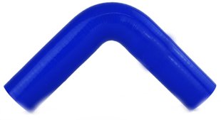 Патрубок силіконовий кутовий 90°, синій DN 8 мм L=102, стінка 3 мм, робочий тиск 0,75 МПа
