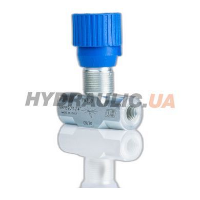 Дроссель масляный для гидравлики без обратного клапана VRFB 90&deg; | 1/4" BSP, 15 л/мин, 350 Бар