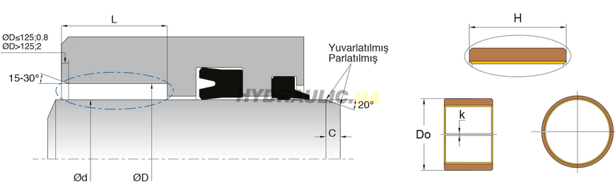Напрямне кільце штока K782 45х50х40 POM Kastas, 50, 45, POM, 45.00, 50.00