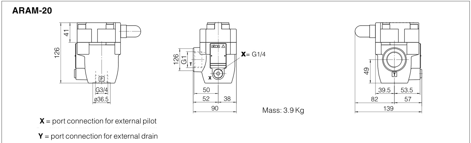 Габаритне креслення ATOS ARAM-20