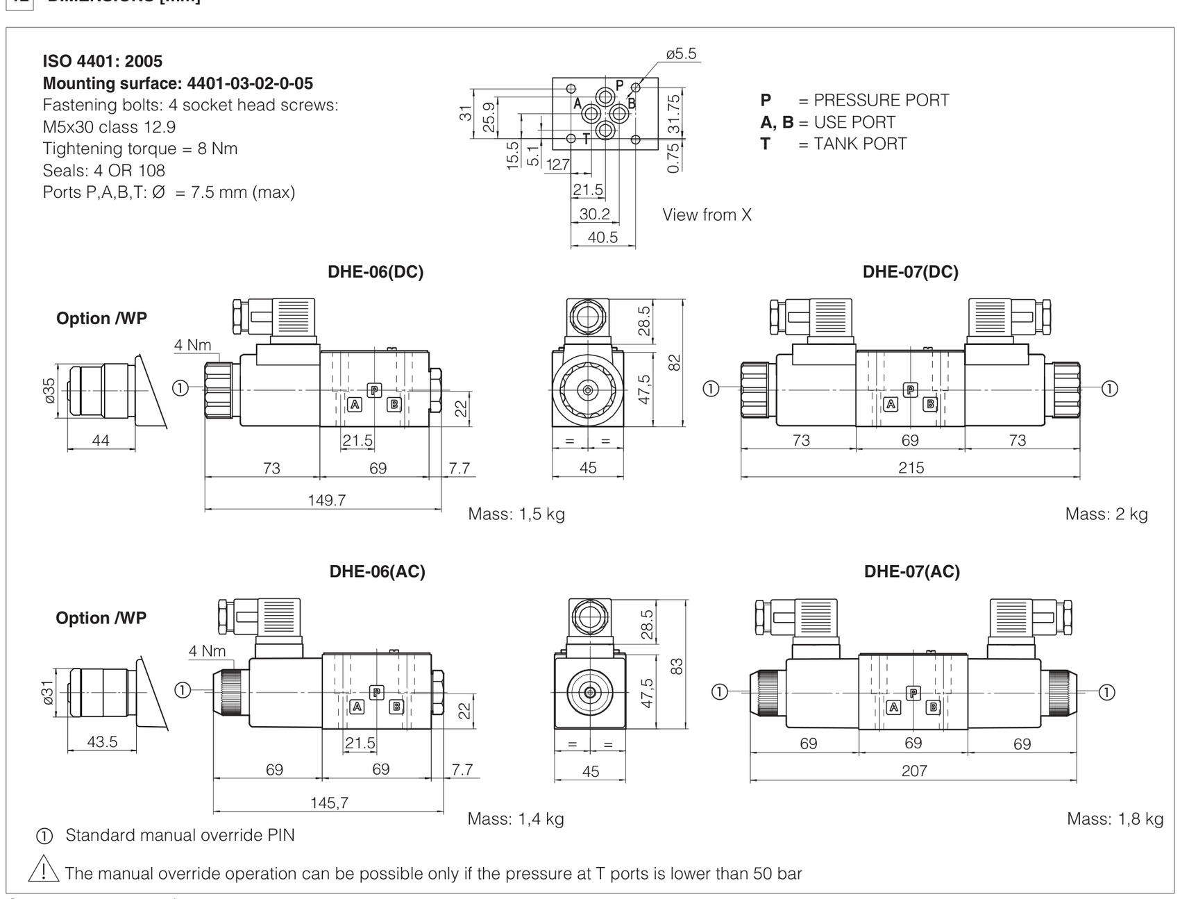 Габаритне креслення ATOS DHE-0671-X-24DC20