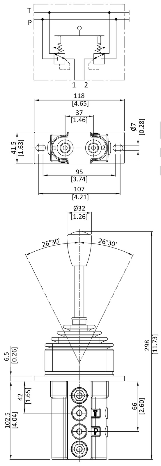 Габаритне креслення GMS hydraulic JSSC100