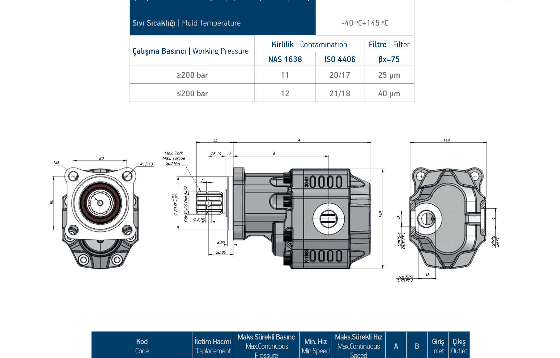 Габаритне креслення Kazel EHASS 51 LEFT ISO G30051SF111
