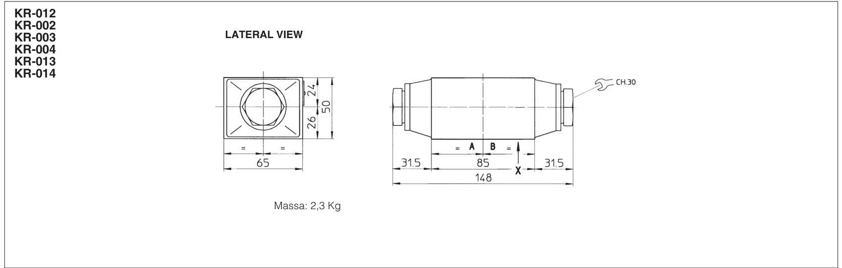 Габаритне креслення ATOS KR-012/4-35