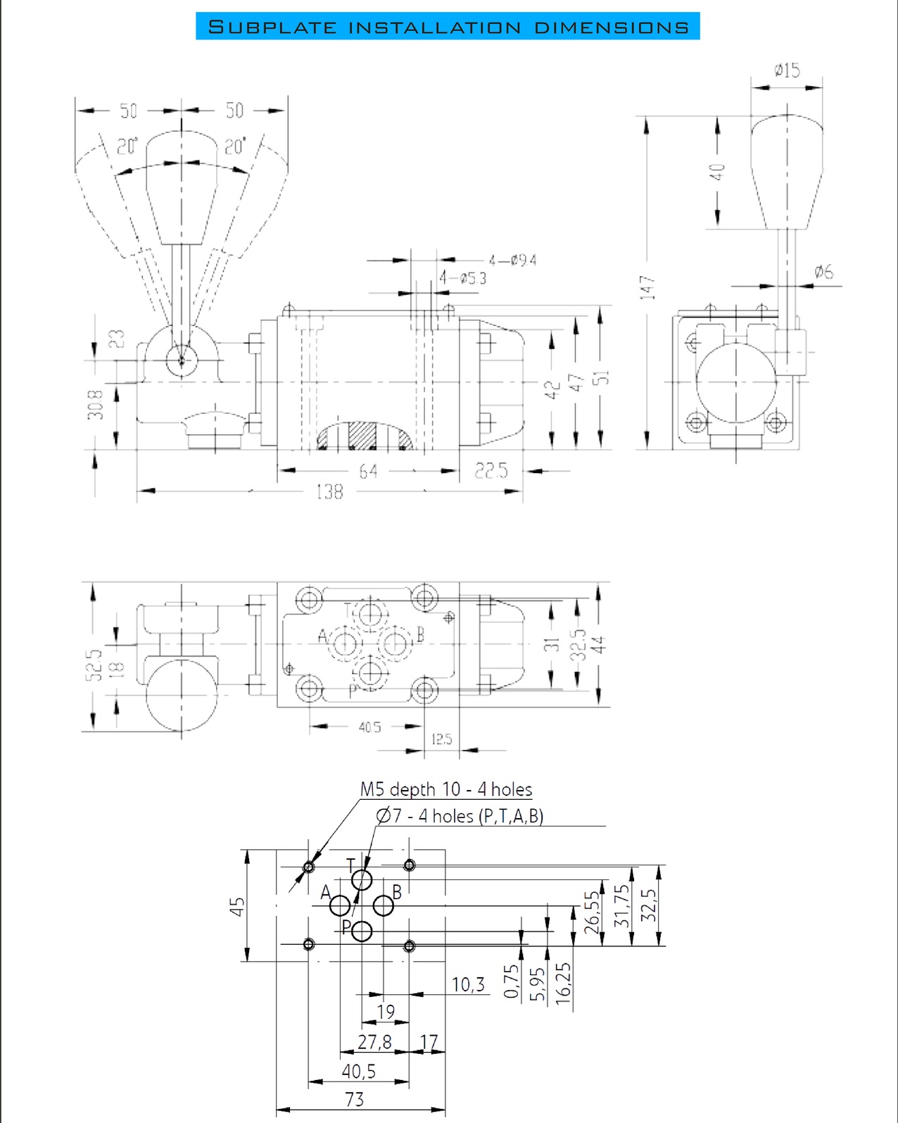 Габаритне креслення Oleodinamica Mozioni 4WMM6D50