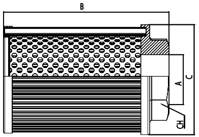 Габаритный чертёж фильтра OMT SF064 SF064A012GR090V