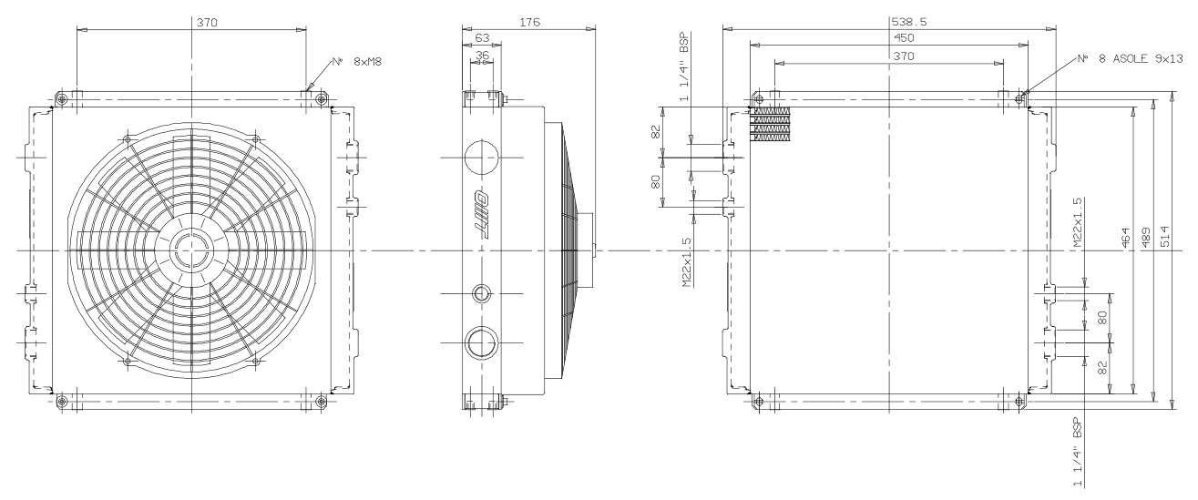 Габаритный чертёж OMT ST180