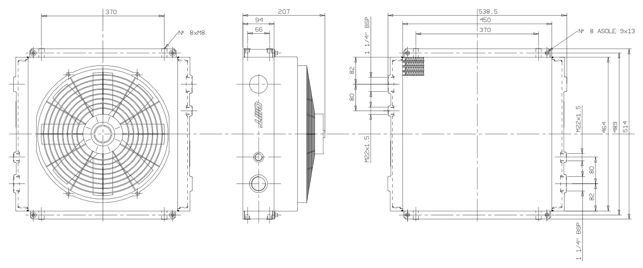 Габаритный чертёж OMT ST210